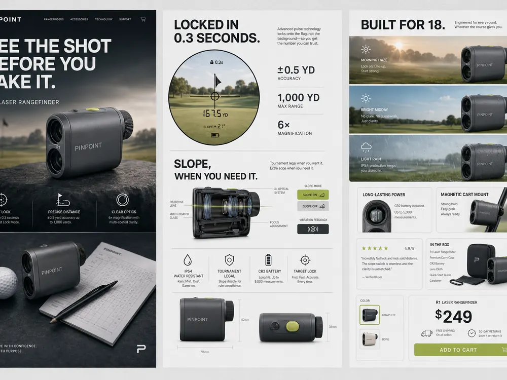 PINPOINT · Rangefinder · Detail Page