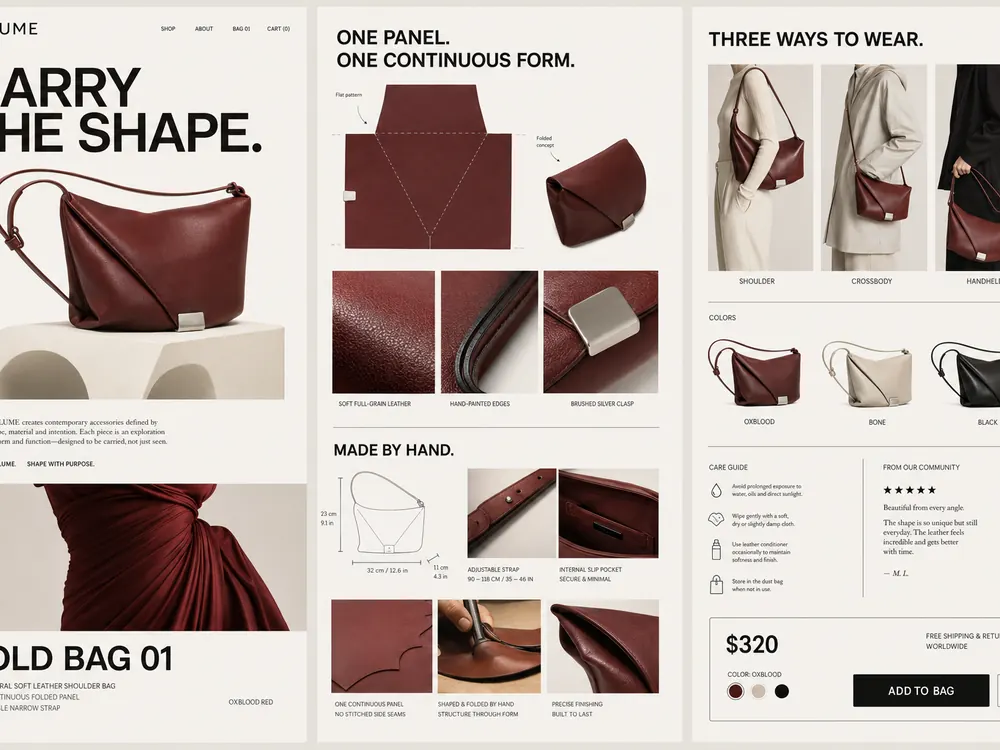 VOLUME · Fold Bag · Detail Page