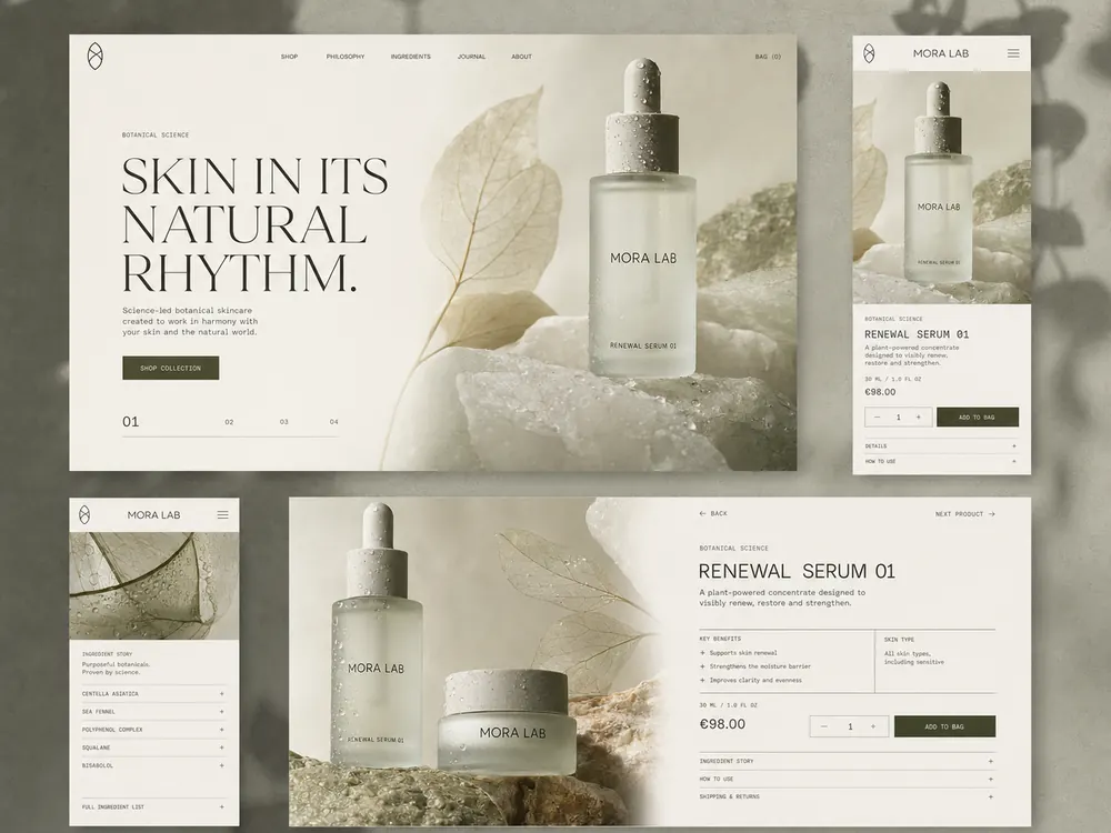 MORA LAB · Skincare · Website
